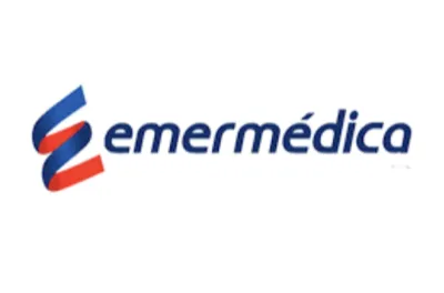Logo de Emermédica, cliente de Sequoia Speed en trajes antifricción para motociclistas